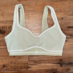 ALO Yoga Green Sports Bra with Wide Straps